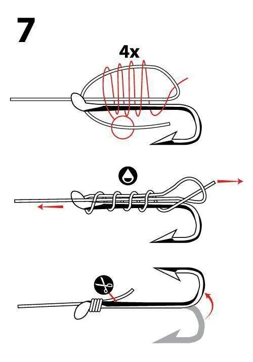 Как правильно привязать рыболовный крючок. Узел для привязывания лески к крючку. Леска на крючок узел. Узел привязывания крючка рыболовного. Схема завязывания рыболовных крючков.