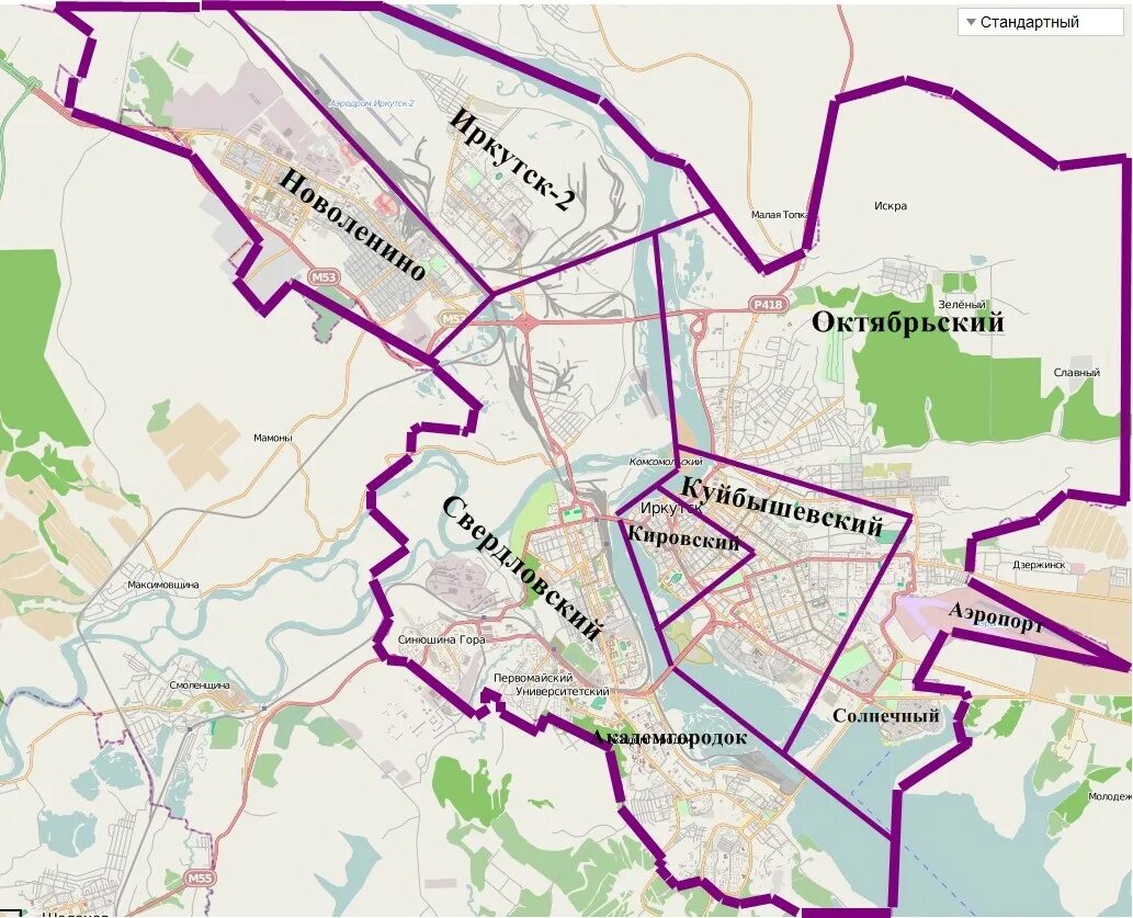 Рабочее какой район. Иркутск по районам города. Карта Иркутска по районам. Карта Иркутска с районами города. Границы районов Иркутска.