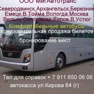 Автобус москва архангельск