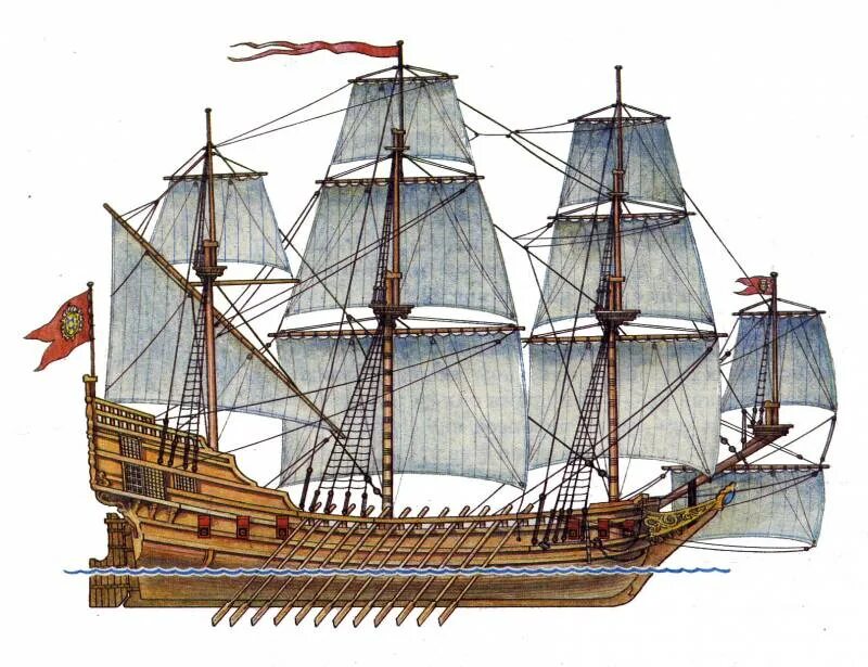 Первый русский морской корабль. Корабль Фредерик 1636 Балахна. Галера Фредерик.