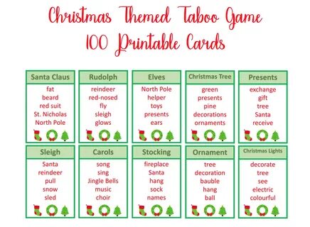 Christmas Taboo Game Unspeakable Game Christmas Printable - Etsy Australia Taboo