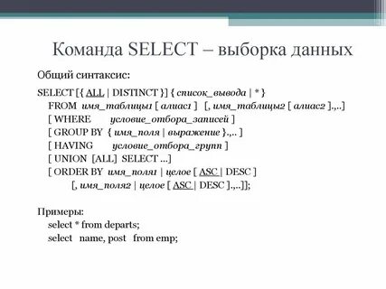 Select syntax