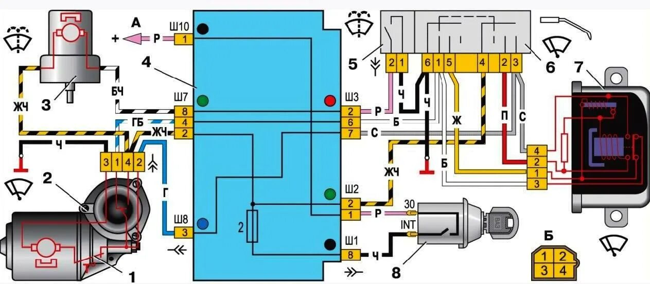 Схема подключения стеклоочистителя ВАЗ 2107 инжектор. Электро схема дворники ВАЗ 2107. Схема очистителя ветрового стекла ВАЗ 2107. Схема включения стеклоочистителя ВАЗ 2107.