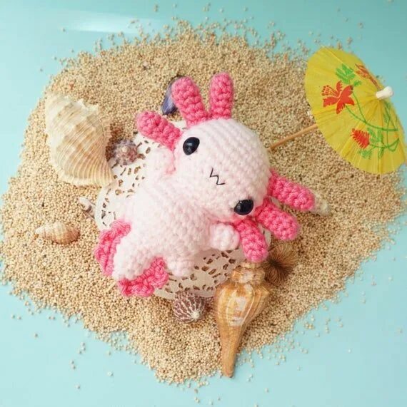 Как связать крючком аксолотля схема вязания Alice the Axolotl Amigurumi Crochet Pattern Etsy Crochet patterns, Crochet fis