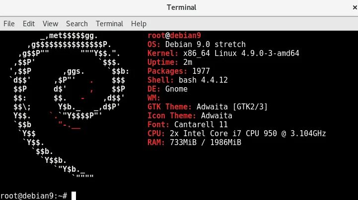Обновление репозиториев debian. Debian терминал. debian 9 «stretch». дебиан 2.2. root@debian.
