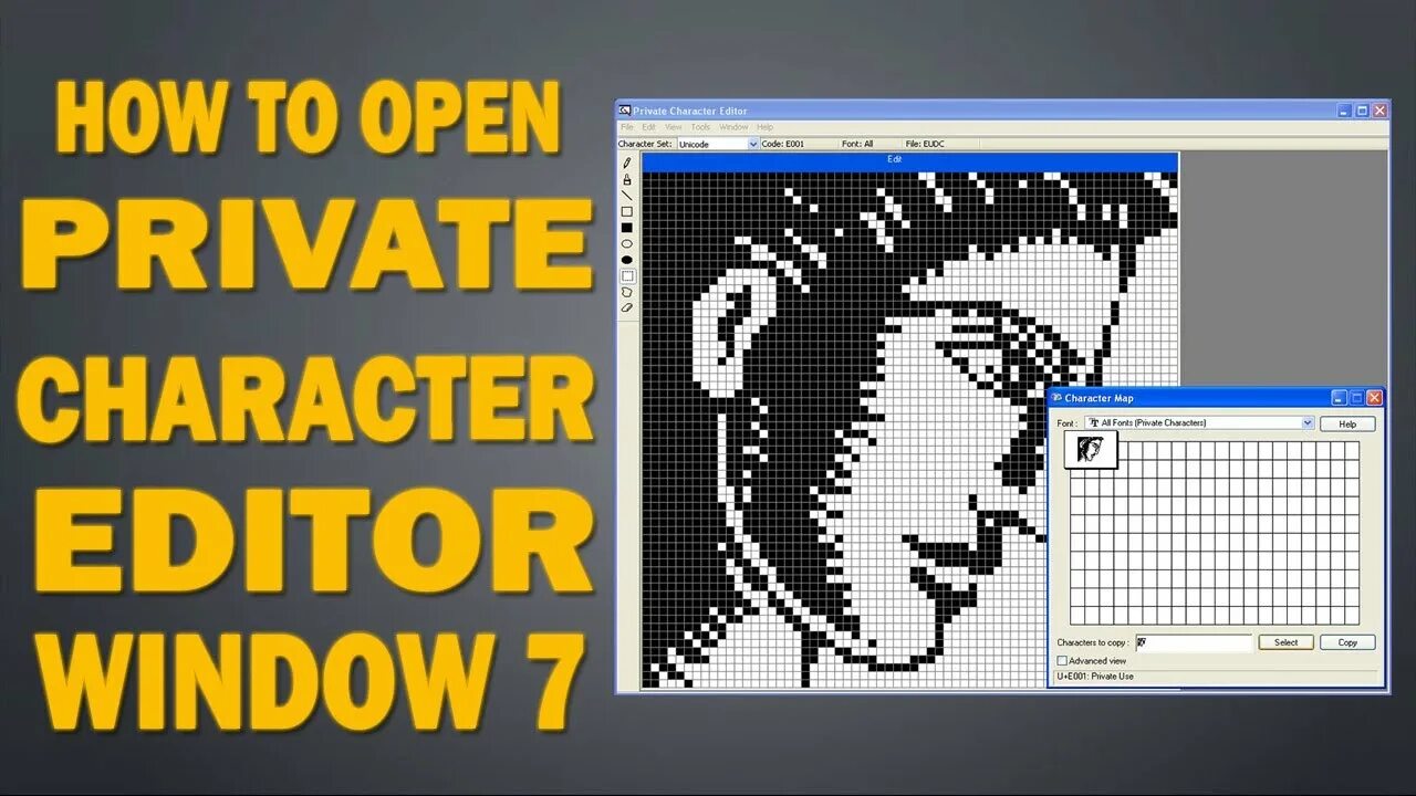 Windows 7 private character Editor. Character Editor. Private Opening. Characters edit