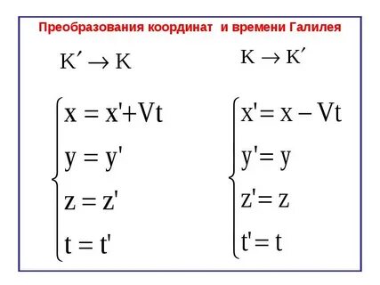 Формулы преобразования систем координат