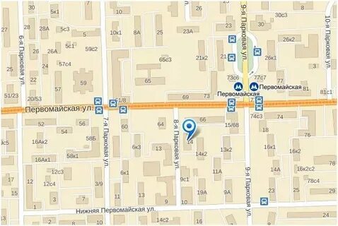 Первомайская улица на карте москвы