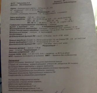 Заключение узи эхо