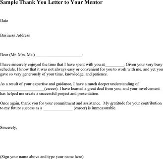 Thank me letter