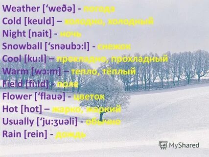 In winter the weather is cold
