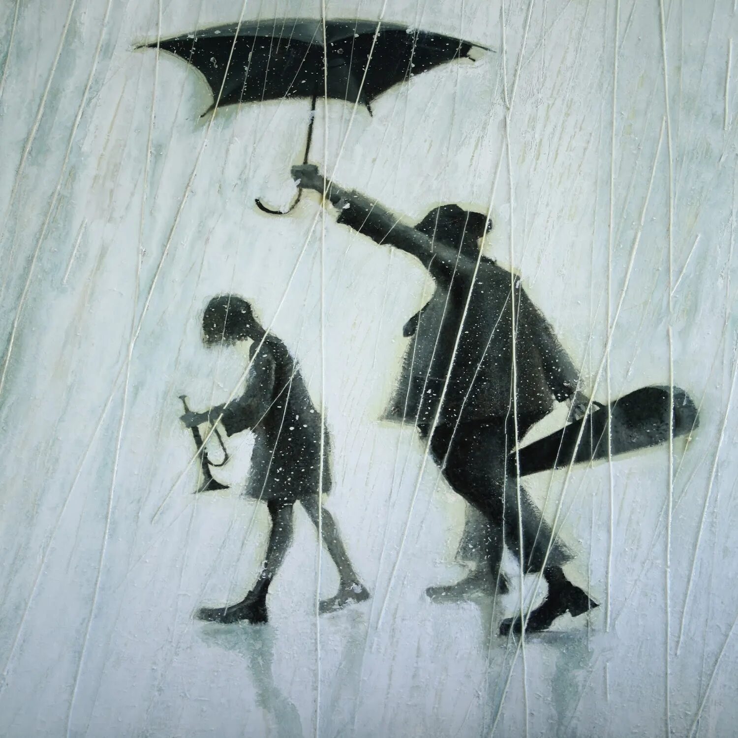 Картины с зонтом. Зонтики в живописи. Одолжил ей зонтик