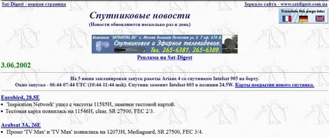 Сат сат транспондерные новости