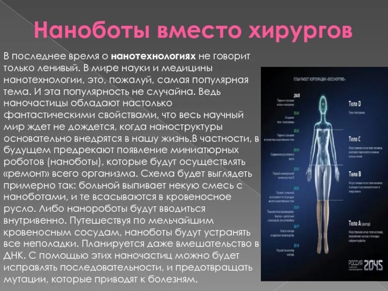 Смс в медицине. Медицина будущего презентация. Медицинские нанотехнологии. Нанотехнологии в медицине. Технологии будущего презентация.