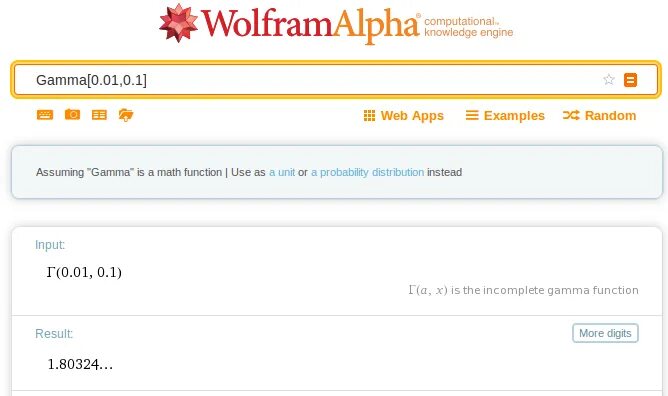 Incomplete input. Incomplete gamma function. функция gamma_incomplete. function description.