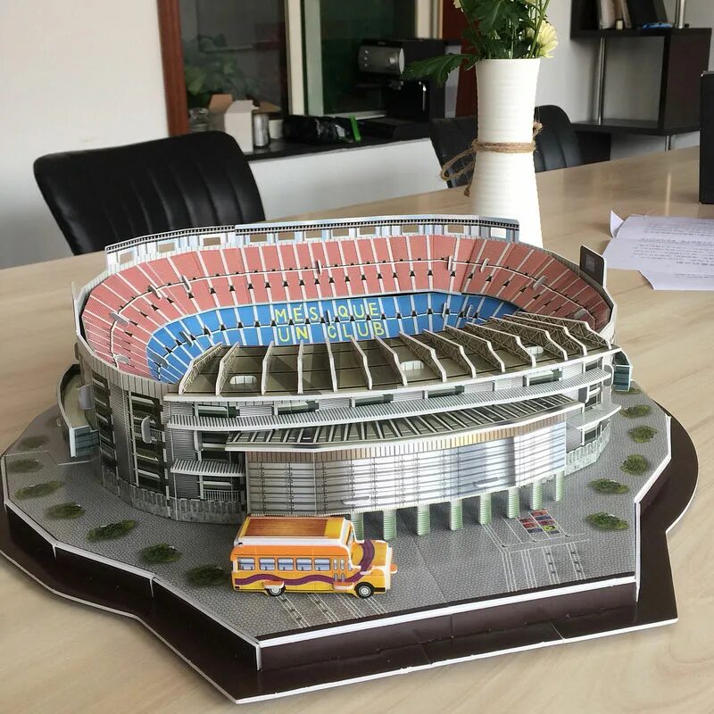 Пазл стадион. 3d пазл стадион Camp nou. Пазл Камп ноу 3д. Макет стадиона. Макет стадиона игрушка.