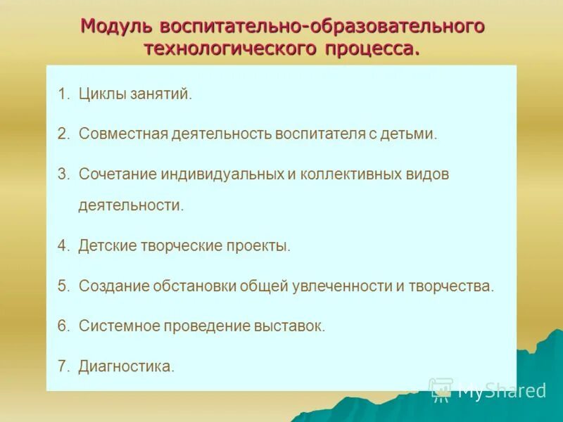 Основные модули воспитания