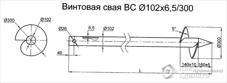 Чертеж винтовой сваи автокад Винтовые сваи для фундамента от производителя