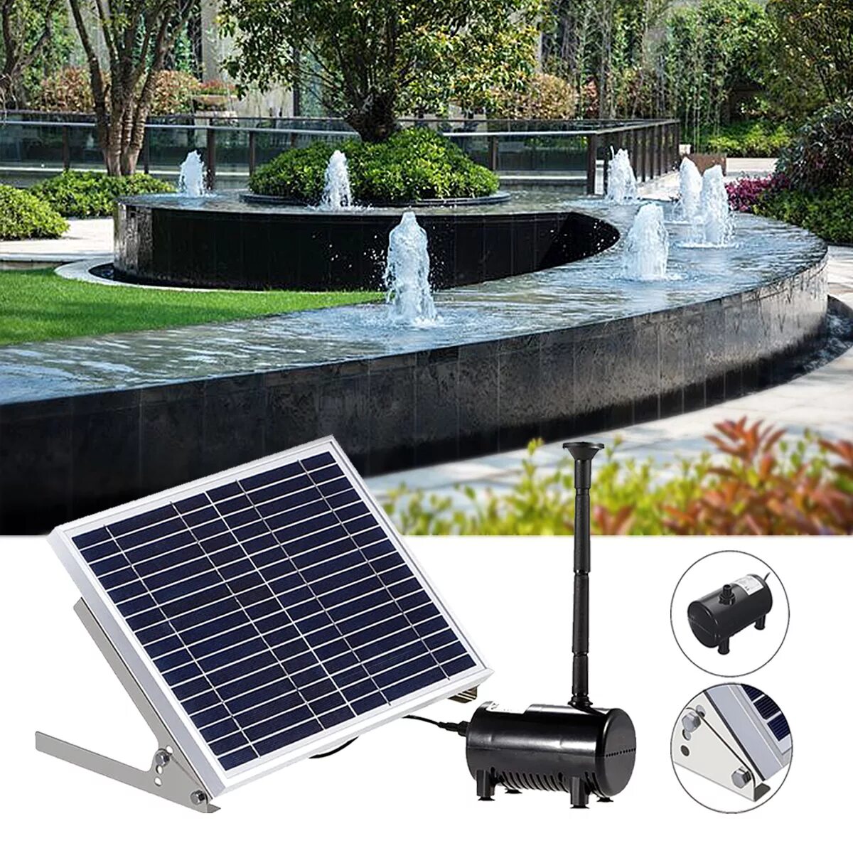 Solar Powered Water Pump.. Solar Fountain Pump. Ewisia Solar Fountain Pump Kit.. Насос для фонтана на солнечной батарее.