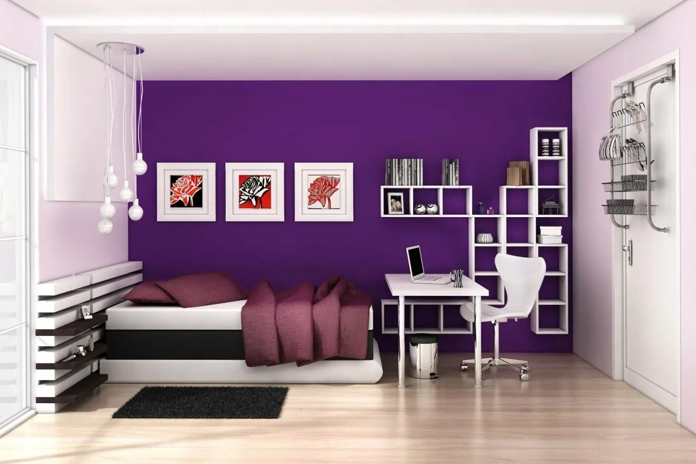 Фиолетовая детская. Фиолетовая комната для подростка мальчика. Фиолетовая комната для подростка. Фиолетовый интерьер комнаты. Комната для девочки фиолетового цвета.