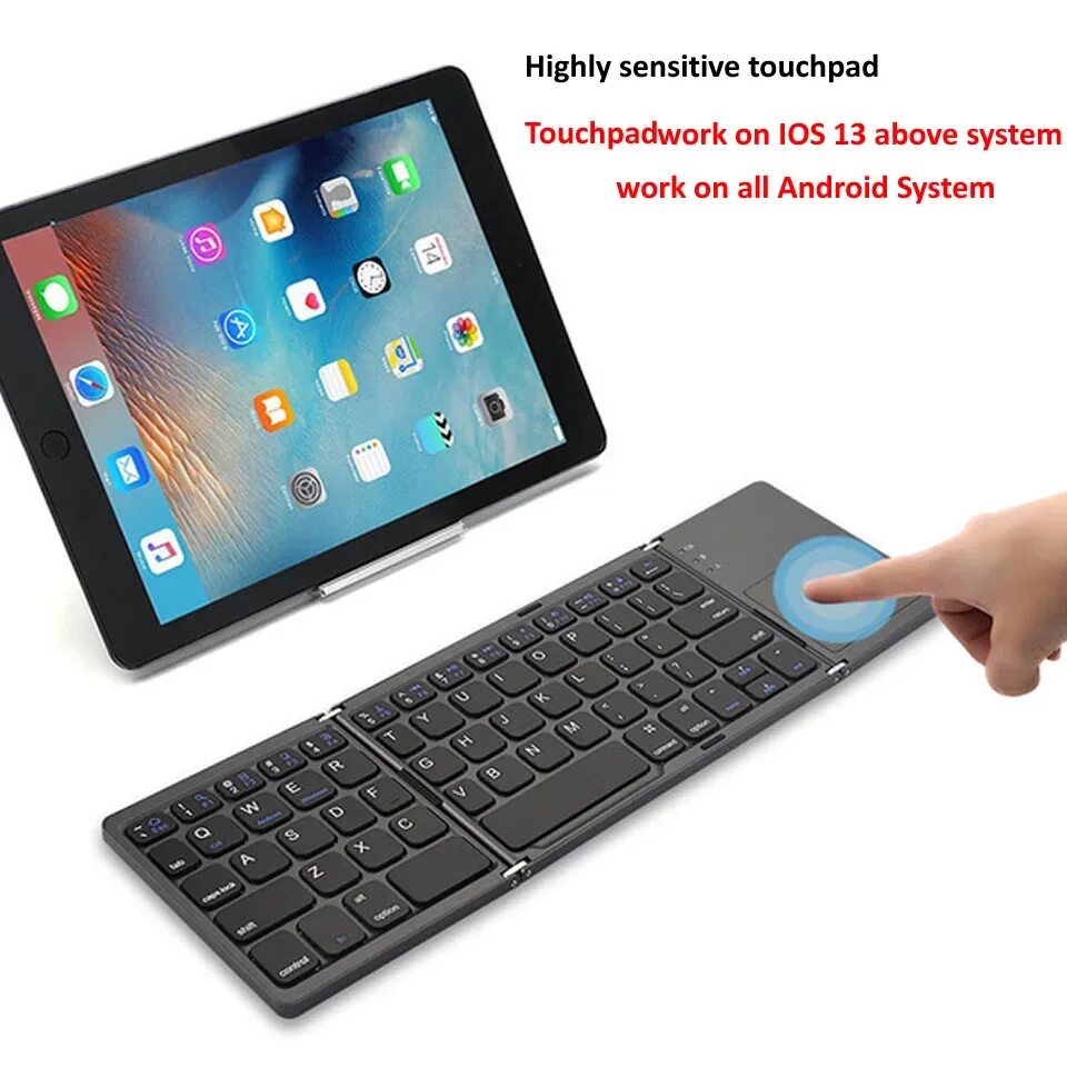 Планшет bluetooth телефон. Mini Wireless Folding Keyboard Portable Bluetooth Keyboard with Touchpad for Windows Android IOS Tablet IPAD Phone. Клавиатура для IPAD Mini 6 с тачпадом. Bluetooth клавиатура с тачпадом Samsung. Mini Bluetooth клавиатура с тачпадом.