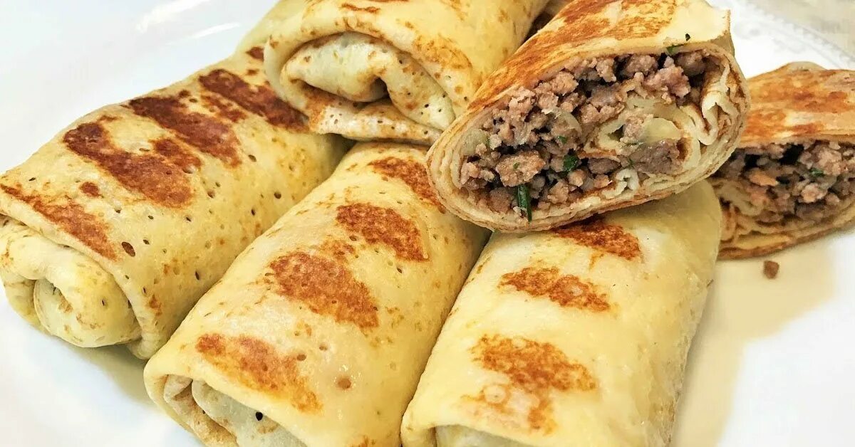 Вкусные блинчики с фаршем