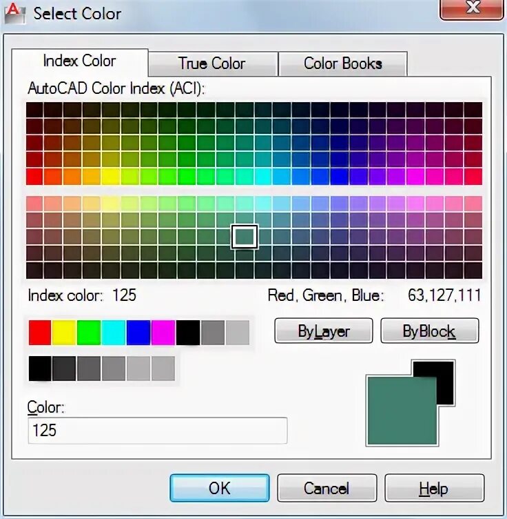 Selected color