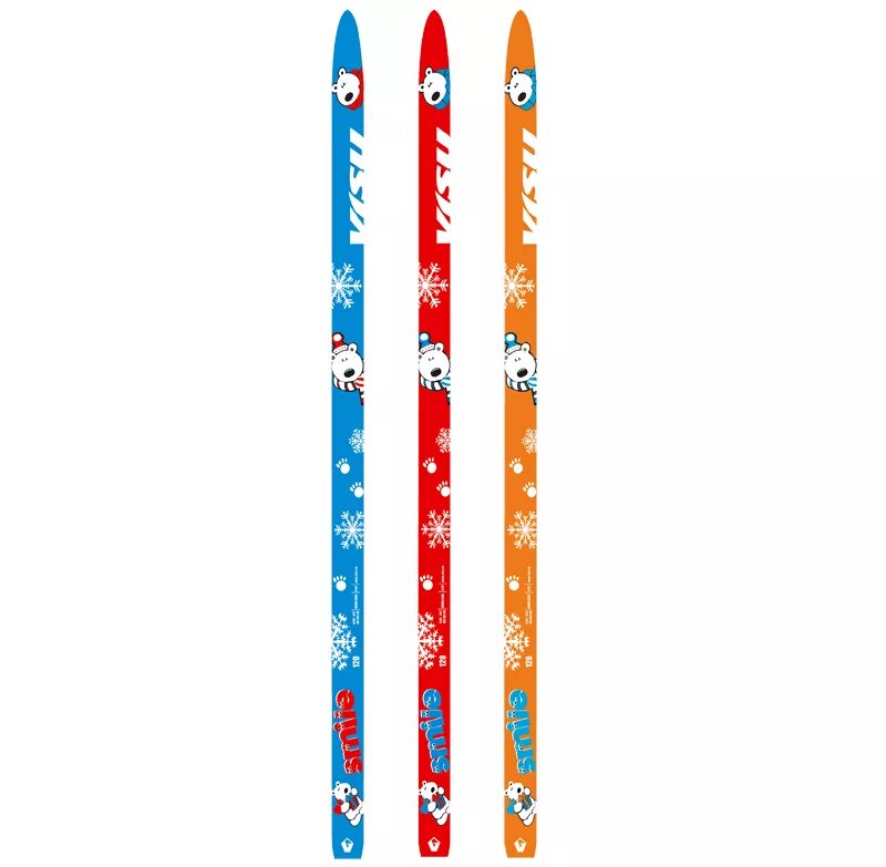 детские лыжи олимпик юниор пингвин. горные и беговые лыжи. силуэты лыж разной длины. скользящие лыжи. тень лыжи.