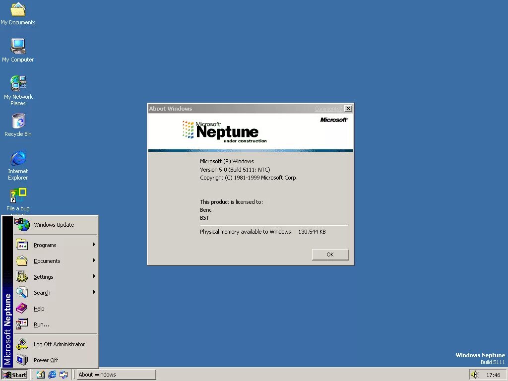 Windows archive org. Windows Neptune 2000. Microsoft Windows Neptune. Операционная система Windows 9x. Windows Neptune рабочий стол.