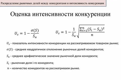 Коэффициенты рыночной стоимости