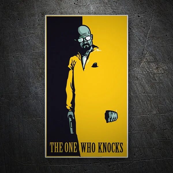 The knocks one on one. The one who knocks. i am the one who knocks. breaking bad the one who knocks. walter white i am the one who knocks.