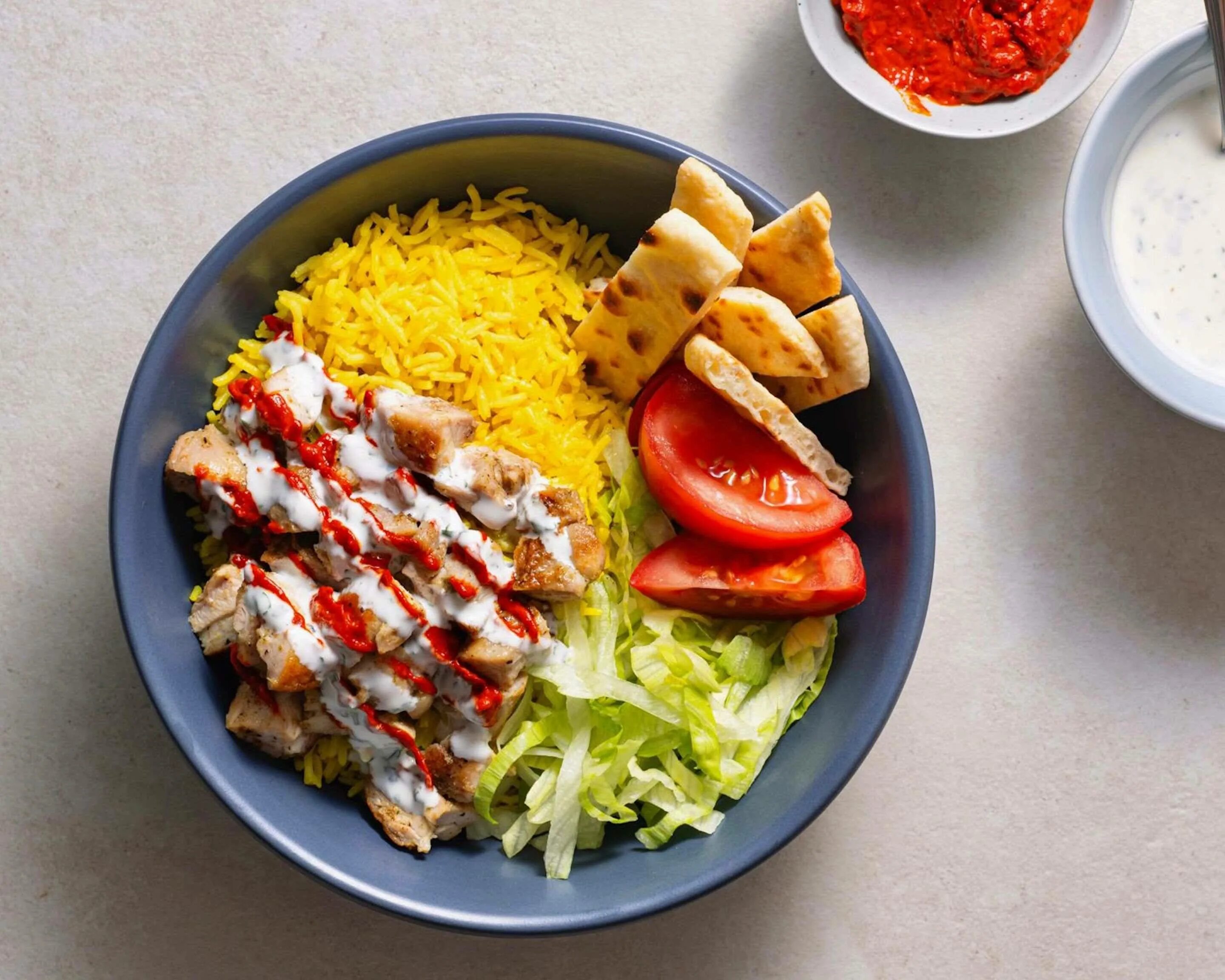 Халяль дон. Halal Cart Chicken over Rice.