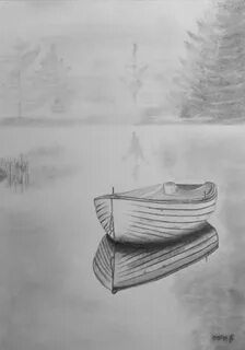 Как нарисовать лодку на воде