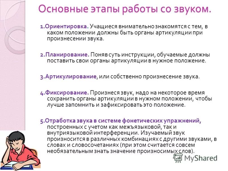 Подготовительный этап постановка. Этапы работы со звуком. Этапы работы над звуком. Этапы работы со звуком в английском языке. Этапы работы по постановке звука.