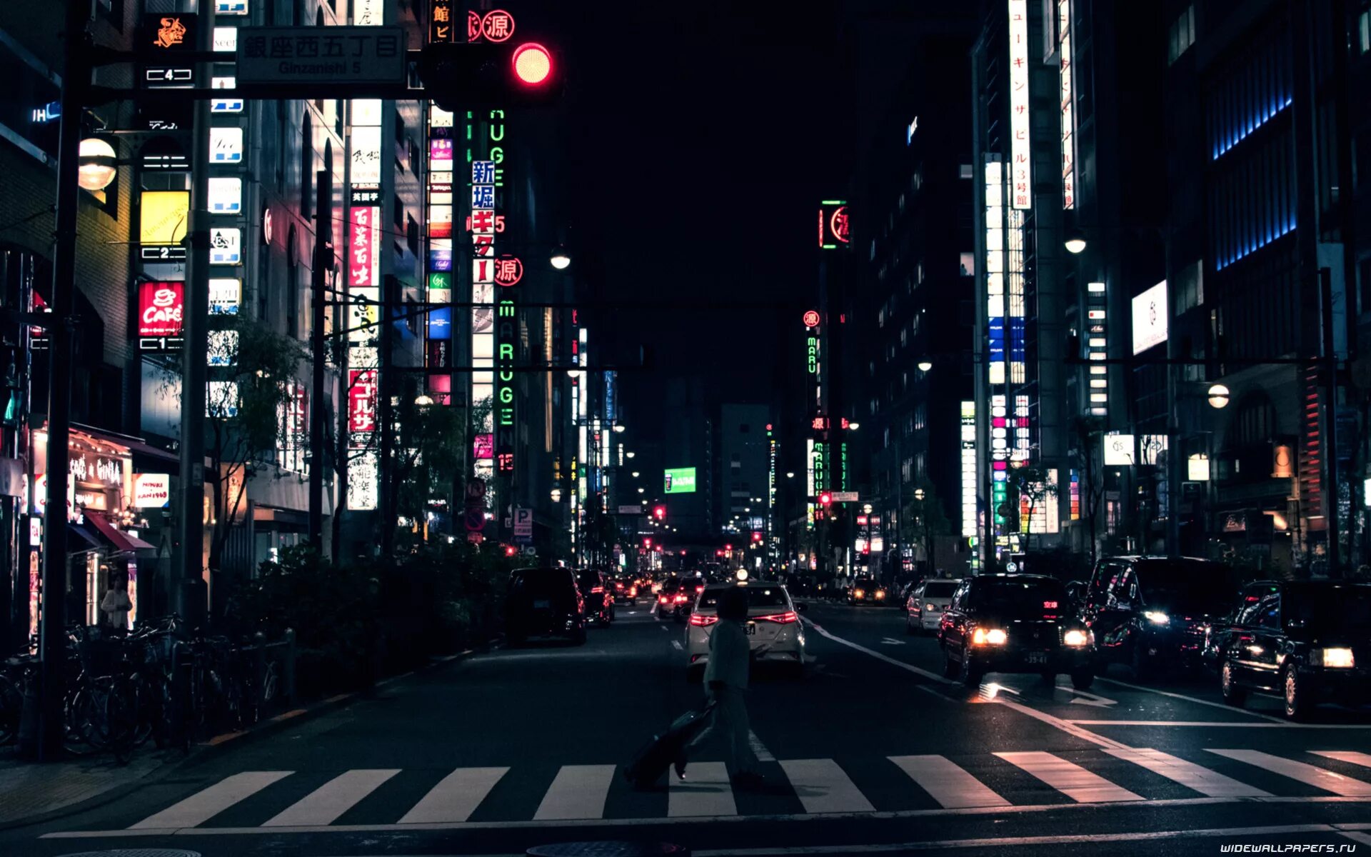 Токийский город. Город Токио ночью. Улицы Токио ночью.