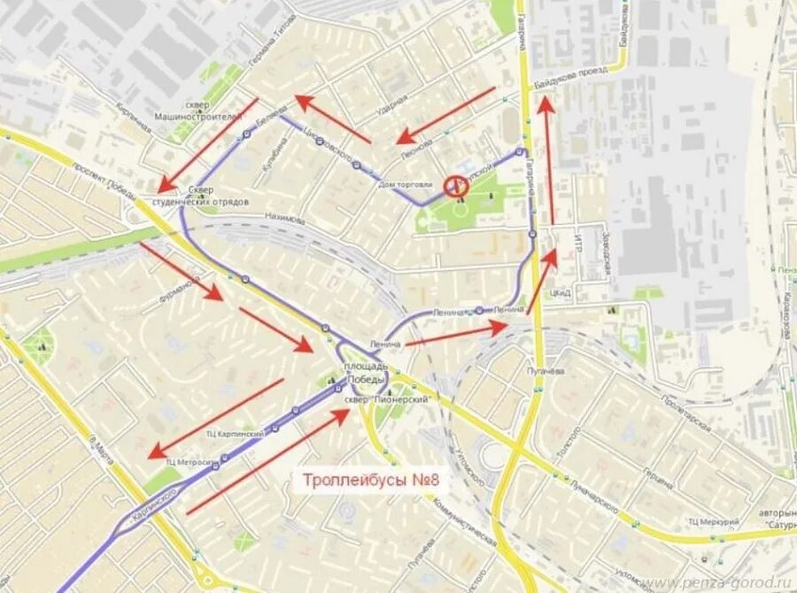 Схема маршрутов пензы. Пенза схема движения троллейбусов. Пензенский троллейбус схема. Пенза 9 троллейбус маршрут. Пенза маршрут 8 троллейбус.