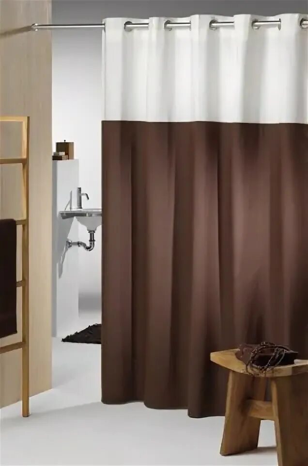 Штора для ванной Curtain MC-1804073. Штора для ванной коричневая. Двойная штора для ванной. Штора для ванной на люверсах