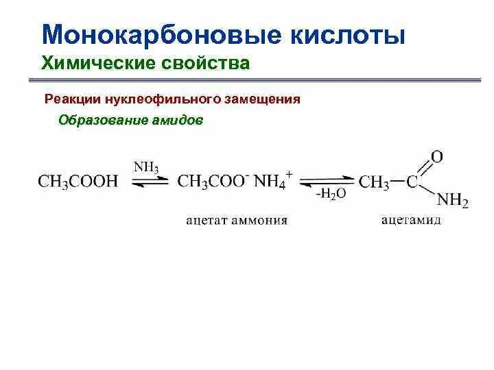 Дикарбоновые ароматические реакции нуклеофильного замещения. Образование амидов карбоновых кислот. Нуклеофильное замещение карбоновых кислот. Реакция замещения карбоновых кислот.