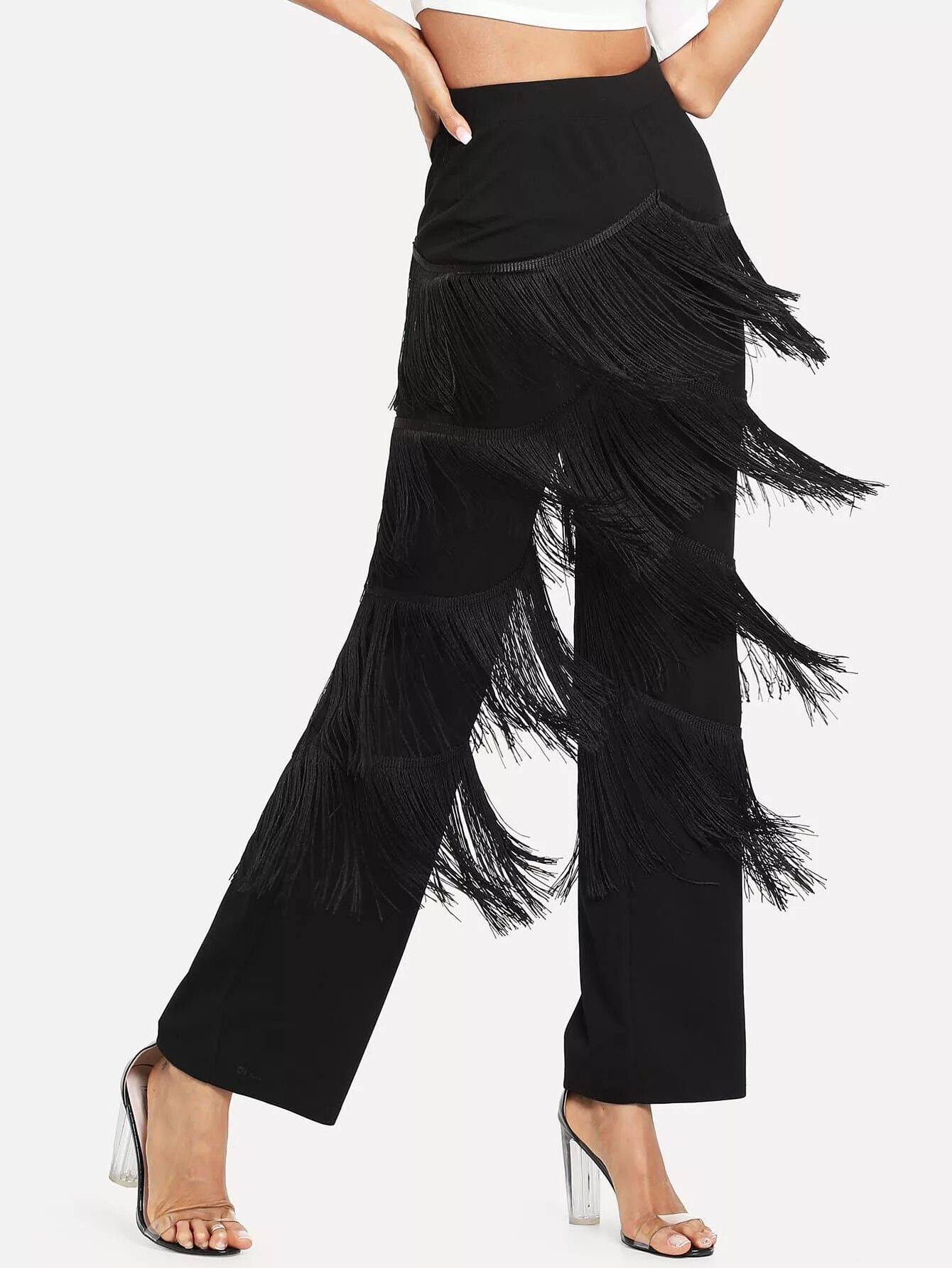 брюки с бахромой по бокам. штаны с бахромой. брюки с бахромой для танцев. женские штаны с бахромой. Ladies adult modern dance skirt pants fringed pants latin dance new fringe pants dance dress latin dress ballroom latin dress.