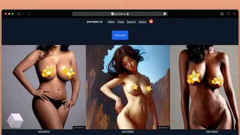 Нейросеть pornpen.ai генерирует изображения обнажённых женщин.