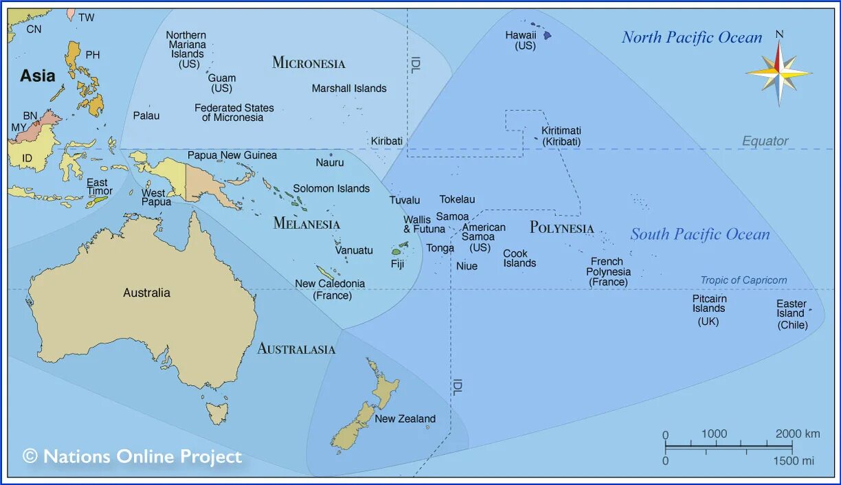 На карте океанов новую зеландию. Карта Океании Меланезия. Микронезия Полинезия Меланезия на карте. Меланезия острова Австралии и Океании. Тихоокеанское государство в Меланезии 7.