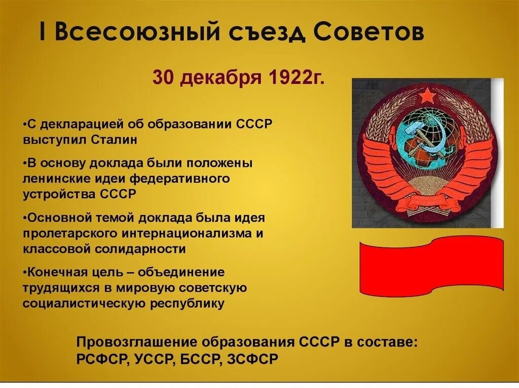 Слияние республик ссср игра. Образование СССР Дата 1922. 30 Декабря 1922 СССР образовался. 30 Декабря 1922г образование СССР. 1 Всесоюзный съезд советов 30 декабря 1922 образование.