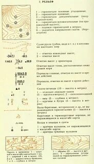 Как обозначается высота деревьев на топографической карте