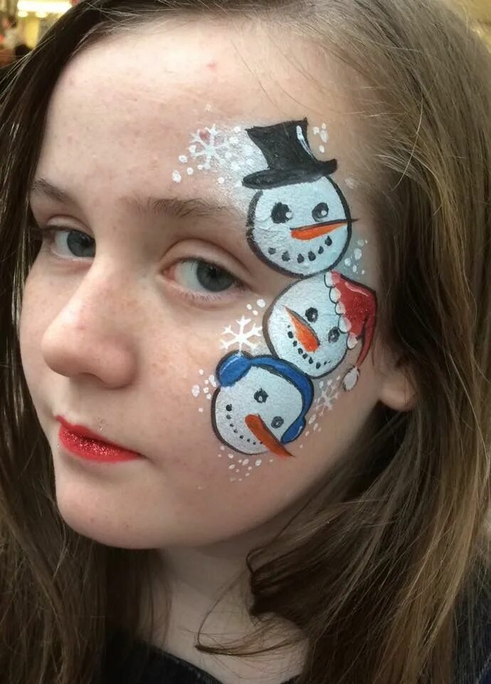 Face paint перевод. Новогодний аквагрим. Новогодний грим для детей. Детский новогодний аквагрим. Аквагрим на новый год для детей.