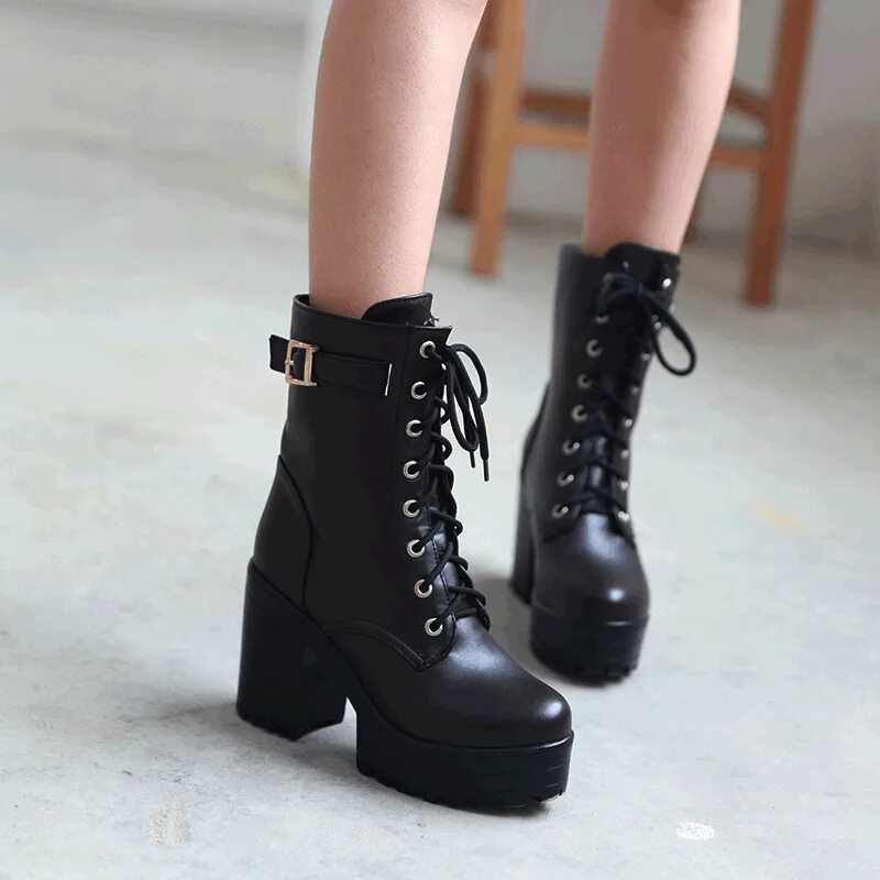 Черные ботинки для девочек. Lace up Black High Heel platform Ankle Boots. Ботинки на платформе женские. Осенние ботинки женские на платформе. Ботинки зимние женские на каблуке.