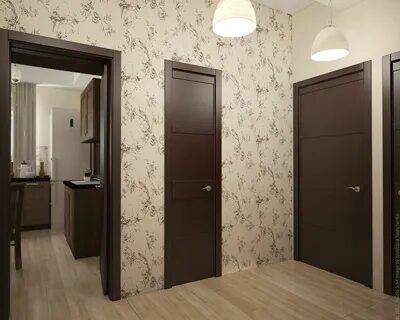 Светлый пол и двери какие обои