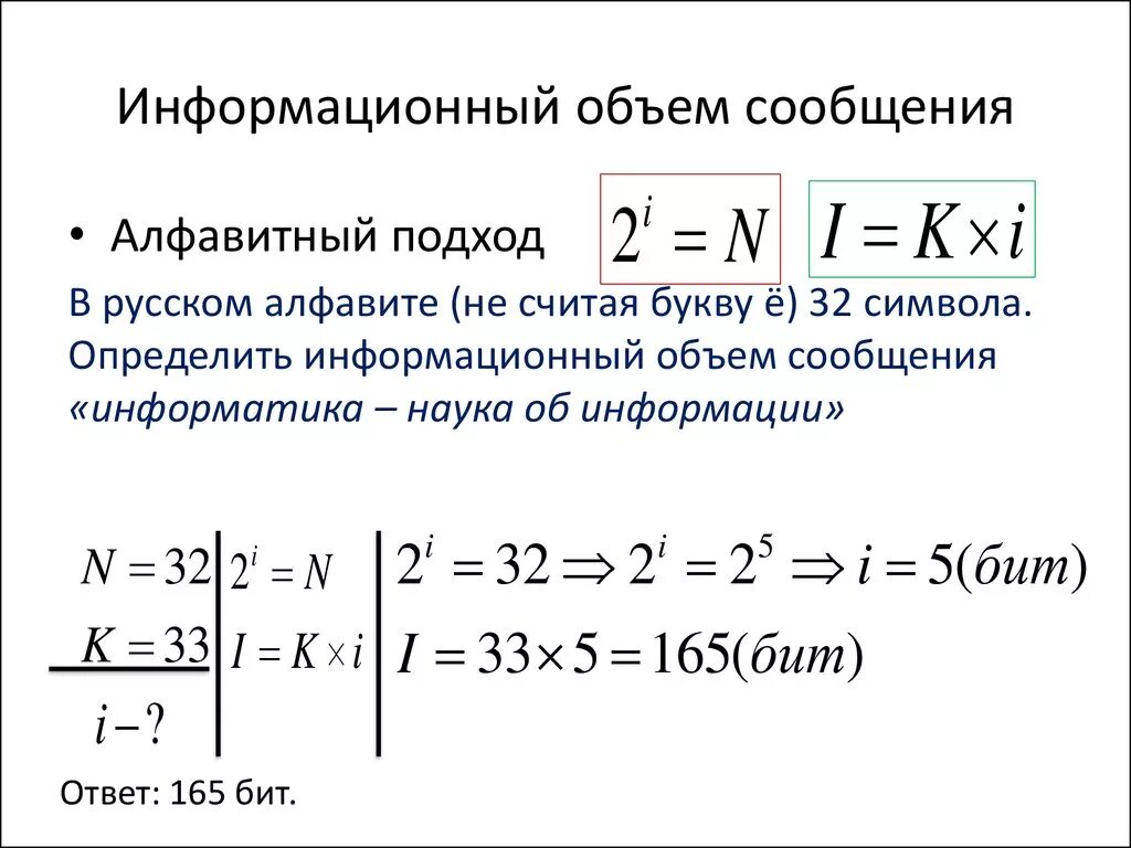 Поиск объема информации