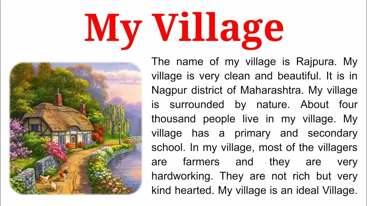 Переведи village. My Village. My Village topic. My Village essay. About my Village.