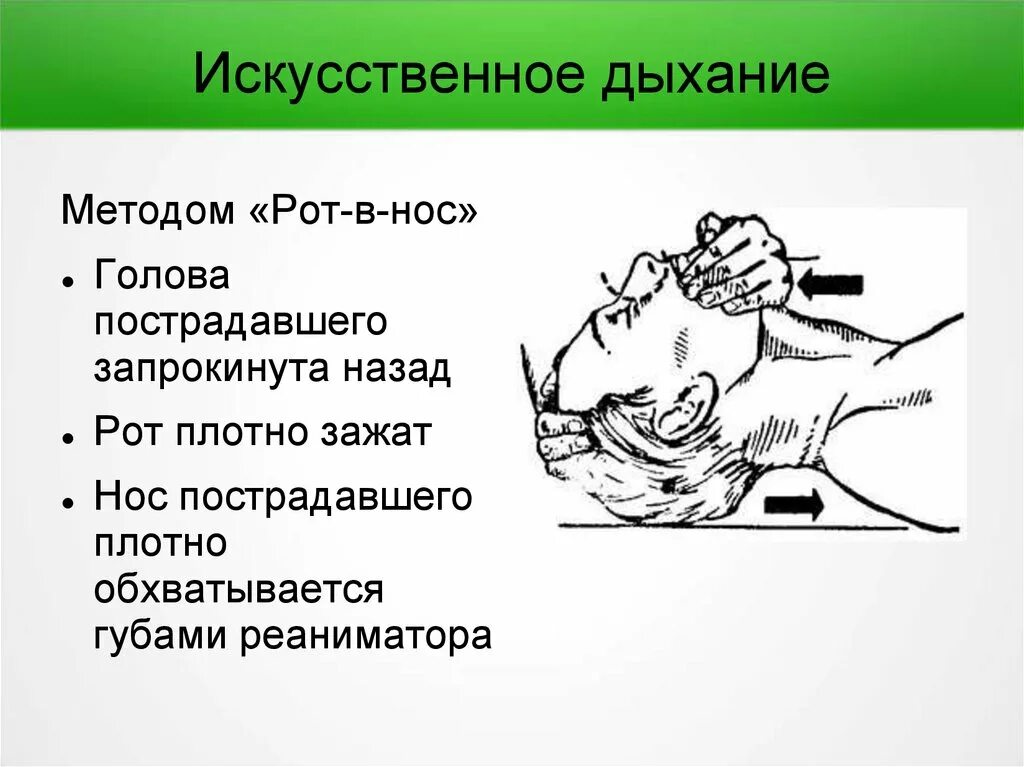 Искусственное дыхание в нос