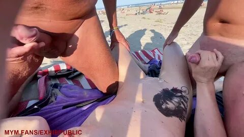 multiple cumshots at the beach, dogging, cum, voyeurs, gangbang xHamster